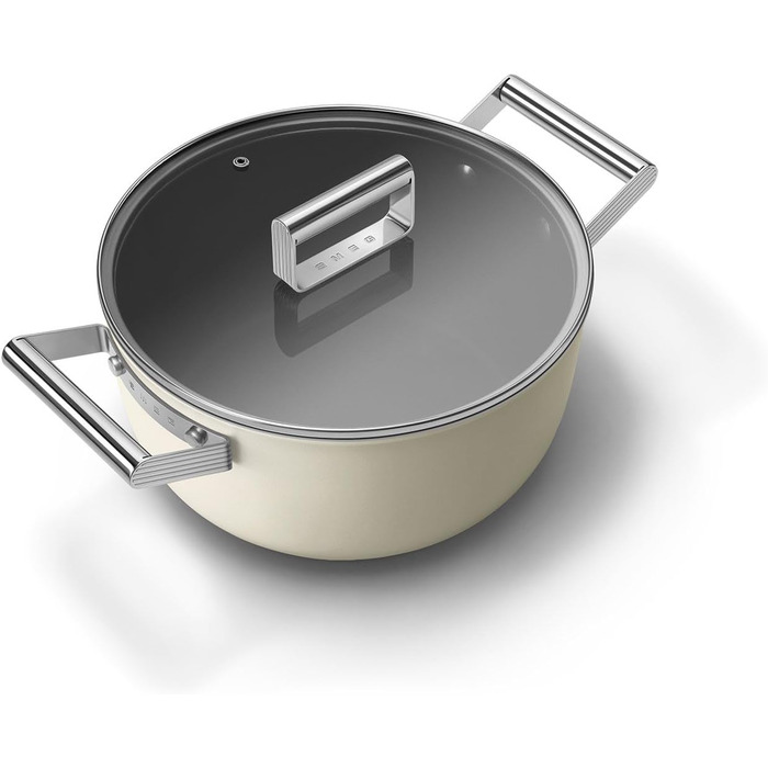 Електричний чайник Smeg KLF05CREU, 0.8 л, кремовий, з нержавіючої сталі, з індикатором рівня води та захистом від перегріву
