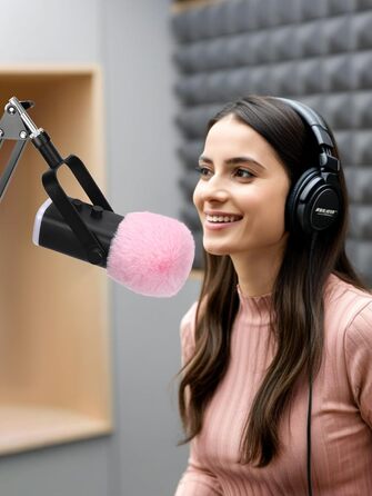 Кріплення для мікрофона Blue Yeti з поп-фільтром - Blue Yeti X, приховане кабельне підключення, кріплення-підставка Blue Yeti, для студії, подкастів, стрімінгу, YOUSHARES (вітрозахист, рожевий)