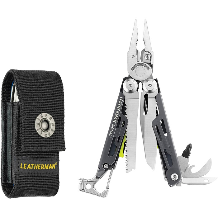 Leatherman Signal Multi-Tool - 19-Tool Camping & Survival Kit with Nylon Sheath (Gray)