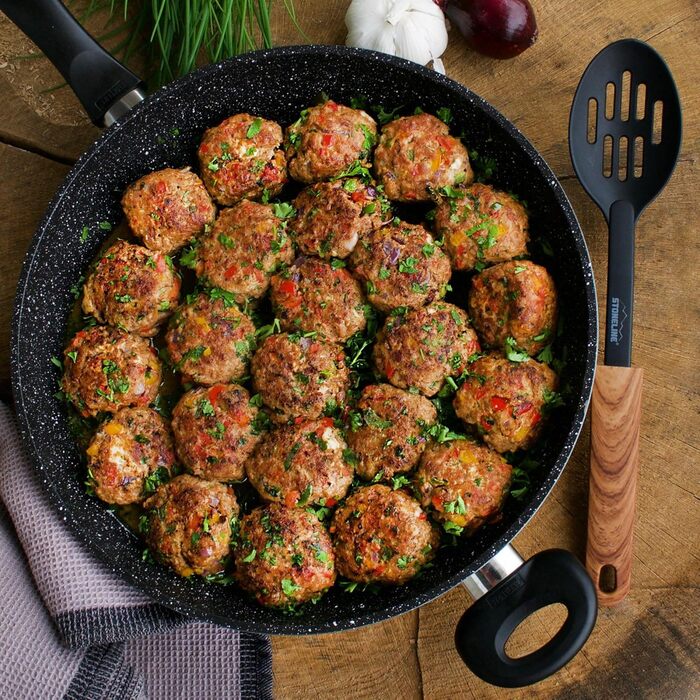 Сковорода STONELINE 16 см з антипригарним покриттям (камінь), для індукційних плит, алюмінієва, чорна