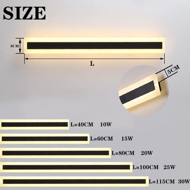 ЗТВЛІД LED вуличне освітлення настінне, 8W, IP65, 4000K, 40см, чорний колір, для саду, вілли, тераси