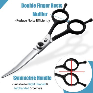 Ножиці для собак Dream Reach 6.5 дюймів, професійні, з нержавіючої сталі 440C, для грумінгу, в подарунковій коробці