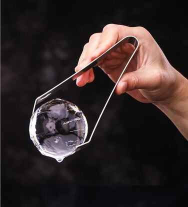 Stainless steel ice pick with ice tongs, pick tool for breaking ice, non-slip wooden handle for easy gripping, 16.5 cm length
