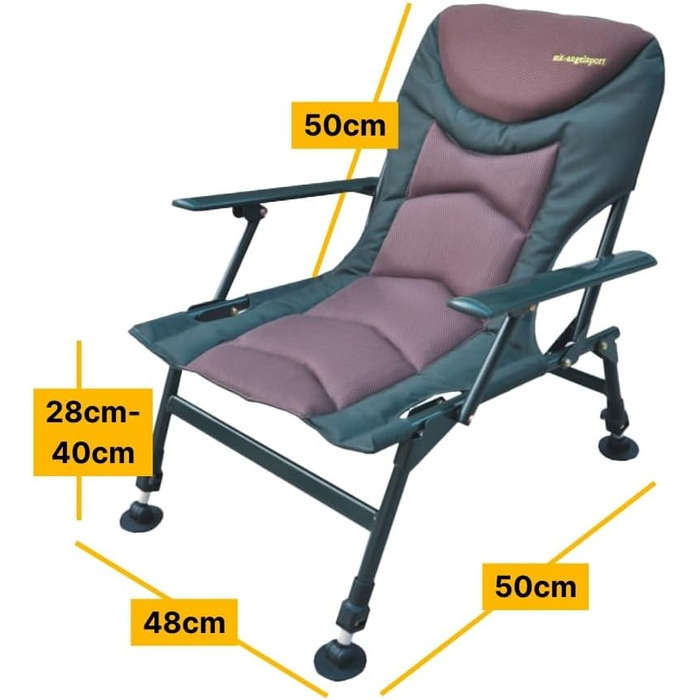 Крісло для риболовлі MK Angelsport 5 Seasons Pro Carpchair – зручне, розкладне, регульоване, до 130 кг