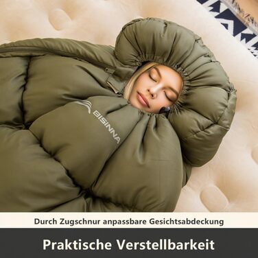 Спальний мішок BISINNA для дорослих: Graphene Polyester, 220x90cm, 4 сезони, водонепроникний, дихаючий, 1.8/2.5kg