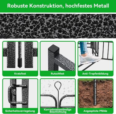 Вольєр для цуценят 544см, 80см висотою, 8-секційний розкладний вольєр для тварин з дверима, вольєр для собак, переносний загін для собак, котів, кроликів та саду, збірка без інструментів (8 секцій - 100см висотою)