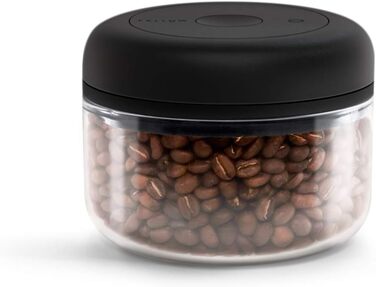 Fellow vacuum storage containers for coffee and food, integrated vacuum pump, airtight seal, 0.4 liters, clean glass