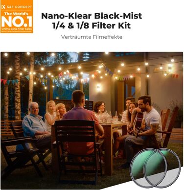 Фільтри K&F Concept Black Mist 1/4 та 1/8, 67mm, Black Promist Filtersets, Nano-Klear (Ефектний фільтр дифузії)