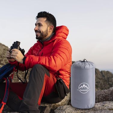 Дитячі спальні мішки для кемпінгу та подорожей - компактні, легкі, водонепроникні, 3-сезонні, з сумкою для перенесення, для хлопчиків та дівчаток (Сірий)