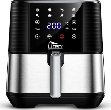 Фритюрниця повітряна, 4L, Heißluftfritteuse XL для 2-6 осіб, 1500W, з функцією підігріву та підтримки тепла, без олії, антипригарний кошик, 32 рецепти, білий колір