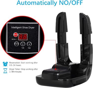 Upstartech Shoe Dryer, Electric Boot Dryer Foot Warmer Smart Timing Folding Dehumidifying Deodorizer