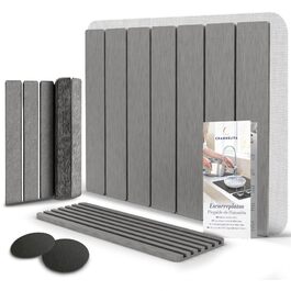 Килимок сушильний з діатоміту Stone – складаний, 40x30 см + підставка 30x10 см + 2 абразивні губки – швидковисихаючий, антибактеріальний, для кухні та посуду