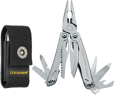 Leatherman Wingman Multi-Tool - 14 Tools for Every Situation - Stainless Steel, with Nylon Holster (SIDEKICK Box)
