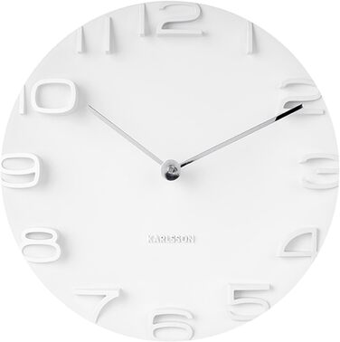 Karlsson KA5311WH Wall Clock On The Edge, white with hands, chrome, Ø 42 cm