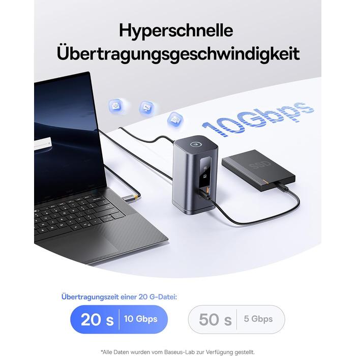 Базаус Док-станція USB-C 12-в-1 для ноутбуків Dell/HP/Lenovo/Asus/Acer/Mac, 2 монітори 4K HDMI, 10Gbps USB-C/A, 100W PD, Gigabit Ethernet