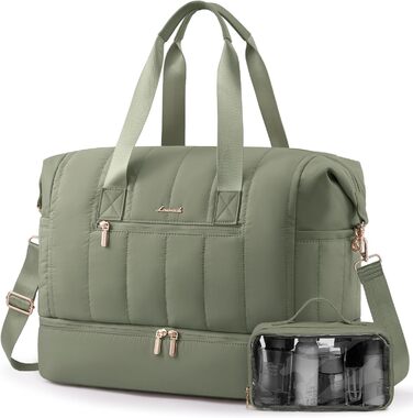 Сумка-валіза LOVEVOOK для жінок, дорожня сумка-шопер, велика містка сумка ручної поклажі з відділенням для взуття та мокрих речей, сумка для пологового будинку, спортивна сумка, дорожня сумка для подорожей, відпочинку, вихідних, фітнесу (40л-2шт, зелена)