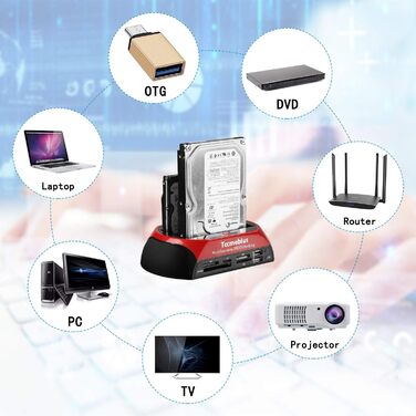 Док-станція Tccmebius TCC-S862-DE для HDD/SSD 2.5/3.5