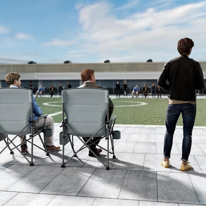 Крісло для кемпінгу Timber Ridge XXL, 230 кг, широке сидіння 62 см, висока спинка, підсклянник, міцні підлокітники для кемпінгу, пікніка, саду та балкону