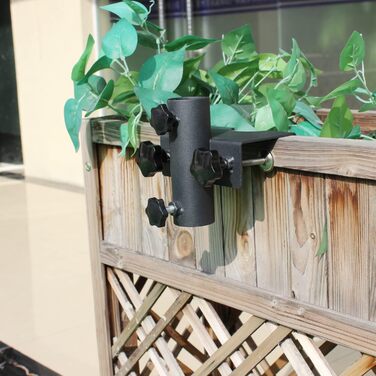 VANROUG Robust Balcony Umbrella Holder, Clamp, Garden Fence, Parasol, Terrace Decking, Clamping Range (20 mm - 63 mm), Umbrella Diameter (23 mm - 38 mm) (black)