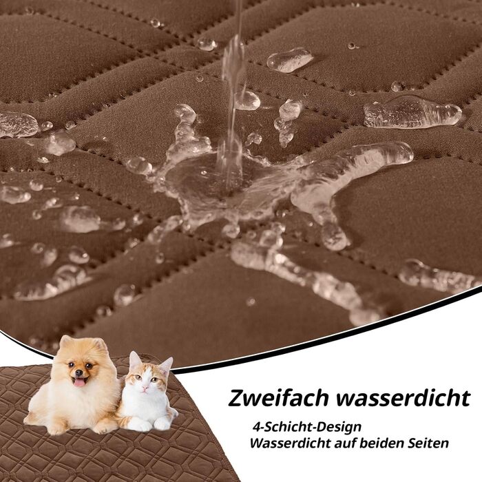 Водонепроникний килимок для собак Homaxy, килимок для собак на вулицю, миється, двосторонній, м'який килимок для котів, підходить для дивану, ліжка, в дорогу (130x100 см, 203x152 см, коричневий+шоколадний)