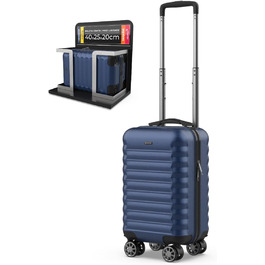 Чемодан ручної поклажі NUMADA Upfly – 40 x 25 x 20 см (20 л), ABS, знімні колеса, Marineblau (морський блакитний)