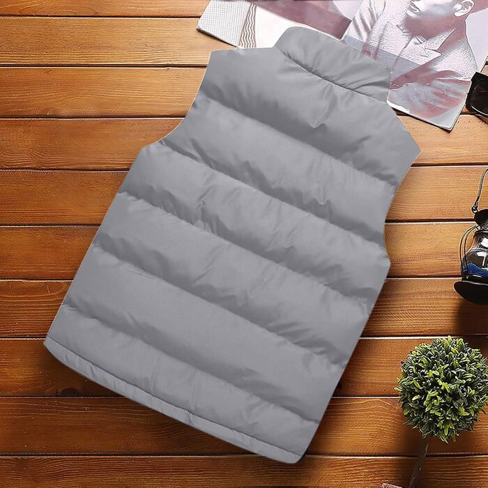 Чоловіча тепла степкова жилетка з капюшоном для активного відпочинку, Oversized, з кишенями, для зими, M-5x (Сірий, 4XL)