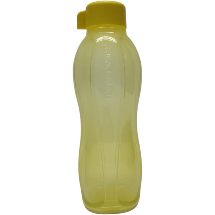 Tupperware To Go Eco 1.0L Yellow Flip-Top Drinking Bottle EcoEasy for Carbonated Drinks