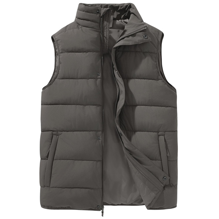 Стьобана жилетка для чоловіків 33,000ft - тепла спортивна жилетка для активного відпочинку, туризму, гольфу та верхової їзди. Водовідштовхуюча, з 4 кишенями, зелено-коричневого кольору, розмір S