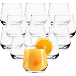 CONCEPT Glass Set, 12-piece, 310 ml small juice glasses, ideal as drinking glasses, water glasses, whisky glasses, universal and dishwasher-safe