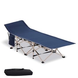 Outsunny Folding Camp Bed with Storage Bag, Steel & Oxford Fabric, Blue, 190x68x52cm | Aosom