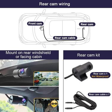 Відеореєстратор FITCAMX для Volvo XC60/S90/V90 (2022-2026) 4K UHD, подвійний (перед/зад), WiFi, G-сенсор, 128GB карта