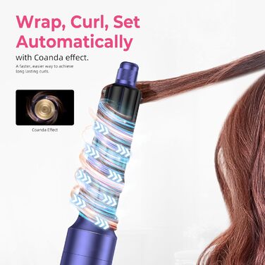 Професійний фен-щітка Pro Airbrush Hair styler 6 в 1: сушка, укладка, створення локонів. 1000W, блакитний