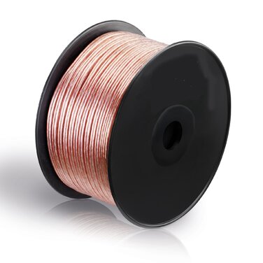 Кабель акустичний MANAX 2x1.5 мм² білий 50м на котушці (прозорий)