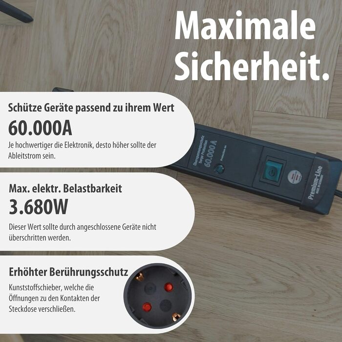 Мережевий фільтр Brennenstuhl Premium-Line на 4 розетки, 1.8м, з захистом від перенапруги 60 000 А