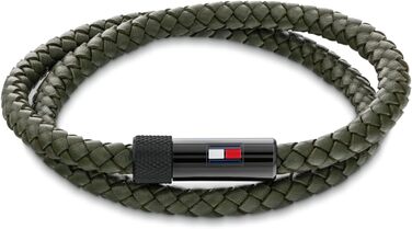 Чоловічий браслет Tommy Hilfiger з шкіри та магнітною застібкою (зелений)