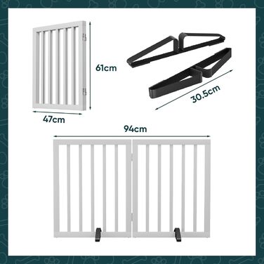 Бамбукове захисне гiтер для дитини та тварин Semiocthome, 2 секції, 90 см, бiлий