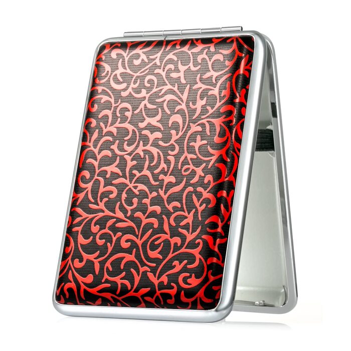 Шкіряне тютюнотримач для жінок з металу, червоний, на 12 сигарет, з гумкою, елегантний, тонкий, для жінок та чоловіків