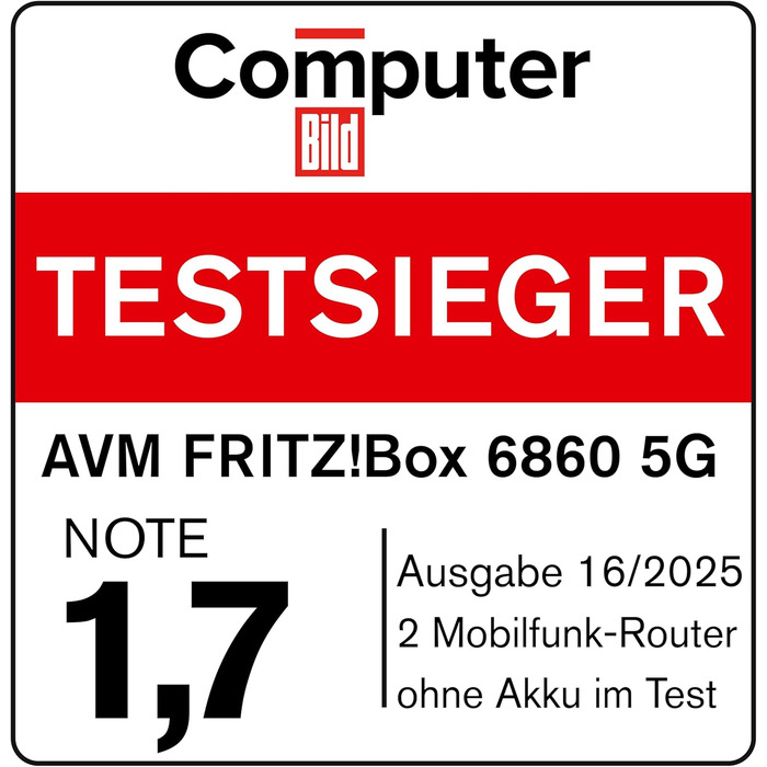 Роутер FRITZ!Box 6860 5G: Wi-Fi 6, LTE, PoE, DECT, захист від пилу та вологи