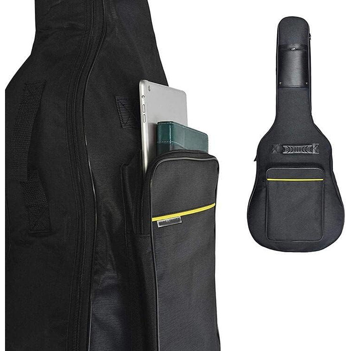 Чохол для гітари Oxford-Nylon, водонепроникний, з кишенями, для акустичної/класичної гітари, укулеле, бас-гітари (39'', 40'', 41'', чорний)