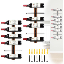 Настінна полиця для вина DBREAKS на 9/12 пляшок, дерев'яний тримач, органайзер для винної кімнати, бару, вітальні