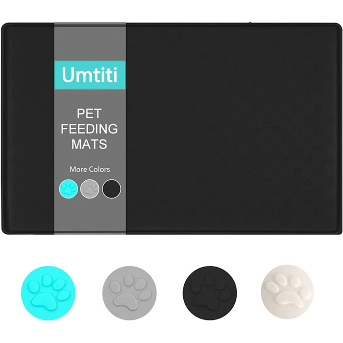 Підставка для миски для собак та котів Umtiti 60x40 см, кремового кольору, водонепроникна, з силікону, не слизька, для годування, L-1 шт.