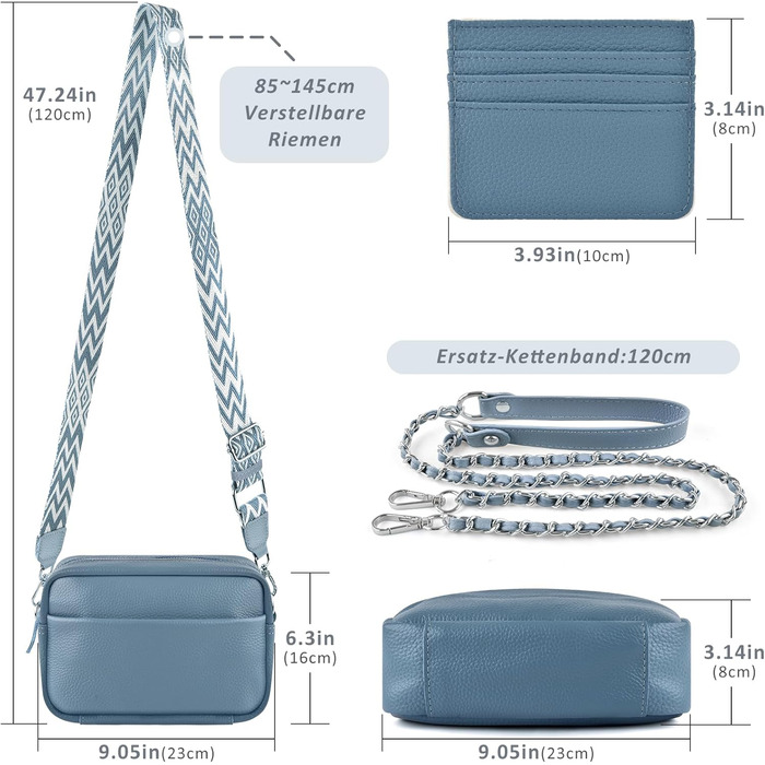 Сумка жіноча через плече BROTOU зі шкіри, чорна. Маленька сумка crossbody з широким ременем та відділеннями для карт