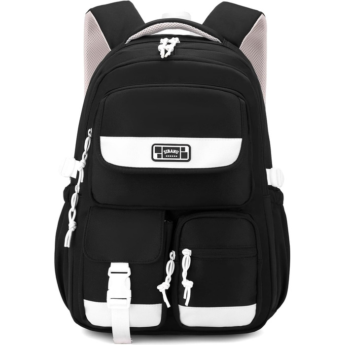 Шкільний рюкзак для підлітка: містка модель для дівчаток 3-5 класів, для середньої та старшої школи, зручний для подорожей та відпочинку (чорний)