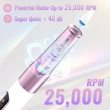 Електричний фрезер для нігтів Denabuty DN-2502Z Violett: 12-в-1, USB, 5 швидкостей, манікюр/педикюр