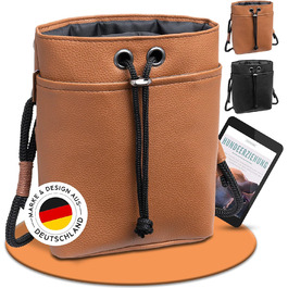 Pawz&Pawz Лекарлики для собак | Стильний аксесуар для годування, дресирування та виховання цуценят | Практичний, міцний, з дозатором для відходів | Сумка для прогулянок з собакою (Коричневий)