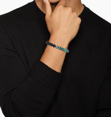 Чоловічий браслет GAVU з кристалами Інь-Ян (Африканський бірюза)