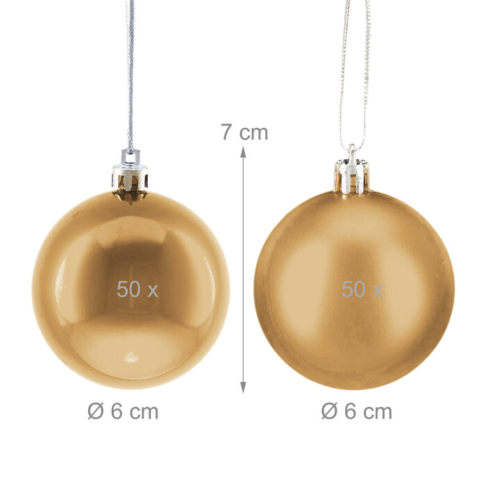 Relaxdays Set of 100 Christmas Baubles