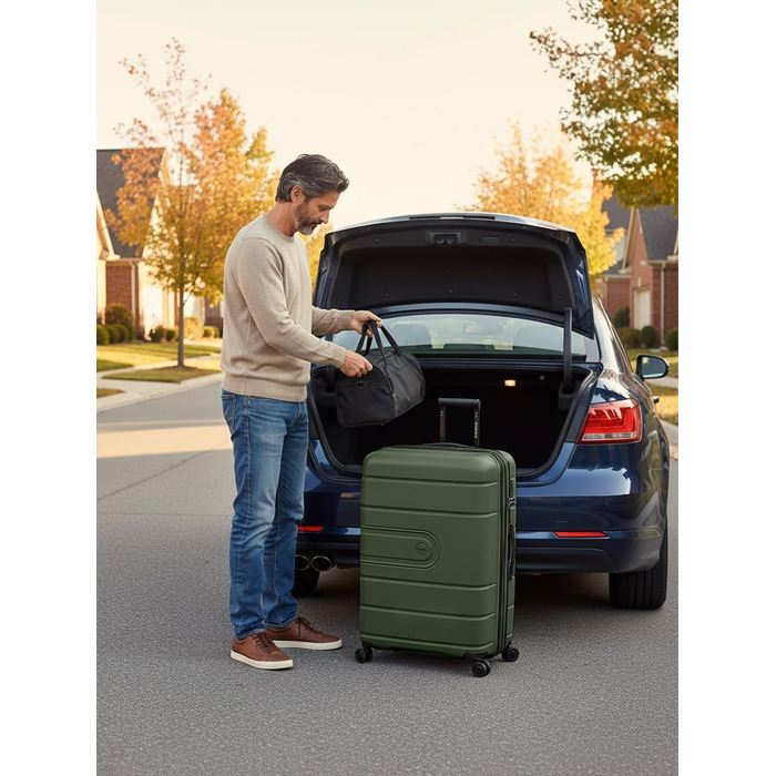 Набір валіз REDOLZ Essentials 11: 3 валізи (56 см, 76 см, Olive)