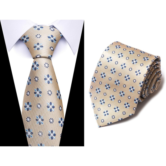 Набір краваток для чоловіків, ткані, жаккард, 6 шт. (золотий, червоний, небесно-блакитний, синій)