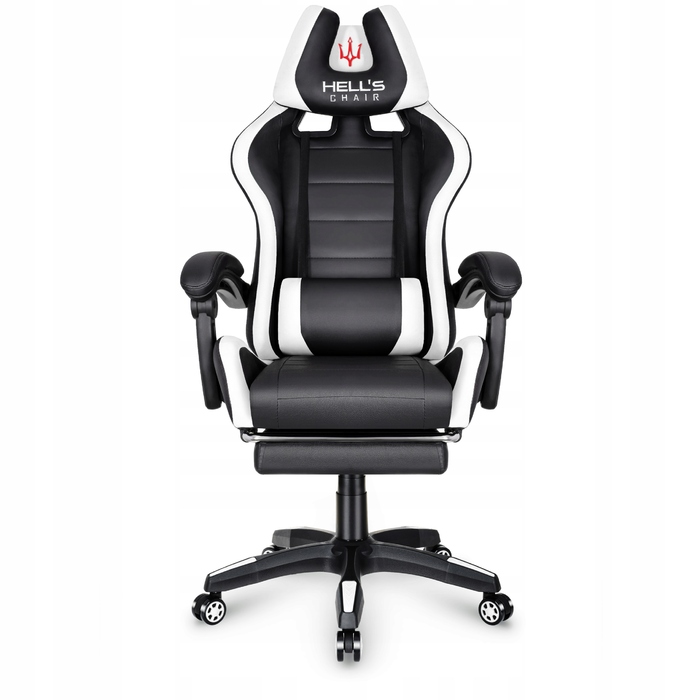Ігрове офісне крісло Hell's Chair HC-1039 2.0 White з підніжкою